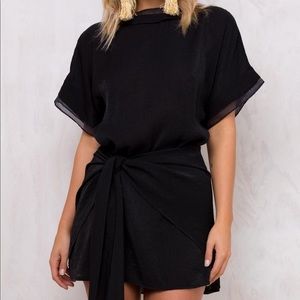 Princess poly black wrap dress